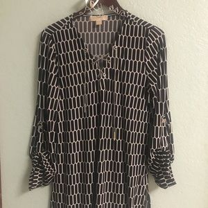 Michael Kors Black/White Tunic, Large